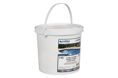 Cofan – Cloro 5 Acciones para Piscinas | Tabletas de 200g | Envase de 5kg